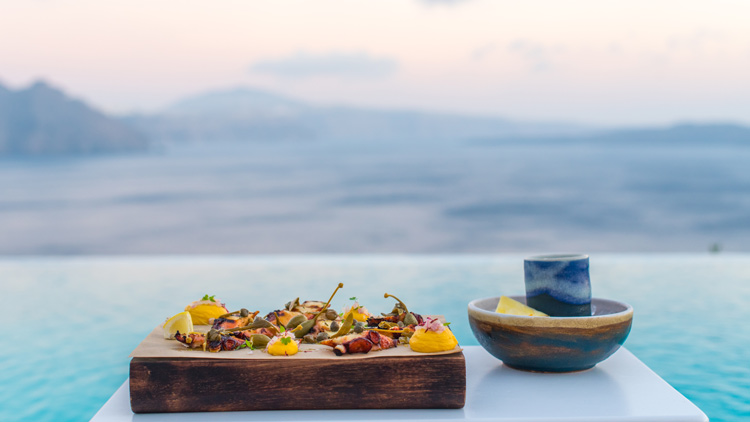 Gastronomic Delights at Black Rock Restaurant, Santorini Secret Suites & Spa