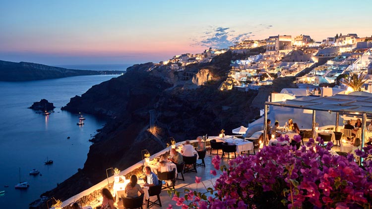 Petra Restaurant at Canaves Oia Hotel in Santorini Petra Restaurant at Canaves Oia Hotel in Santorini