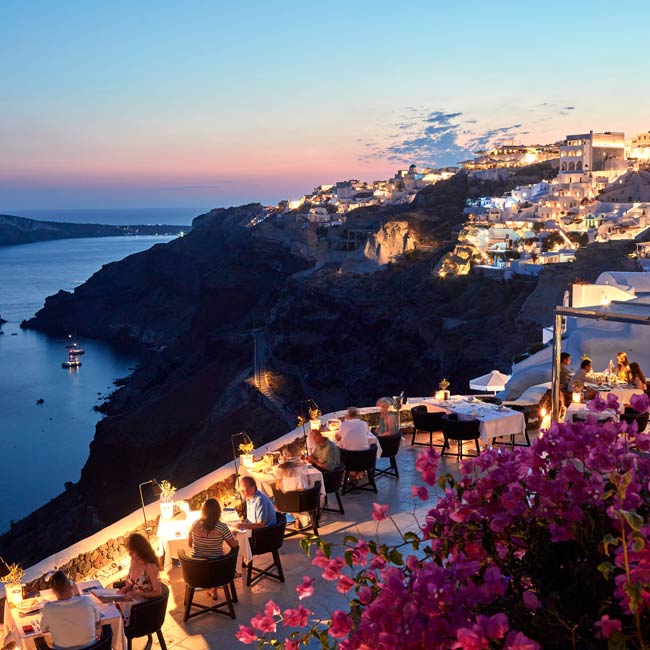 Petra Restaurant at Canaves Oia Hotel in Santorini  - Travelive Blog