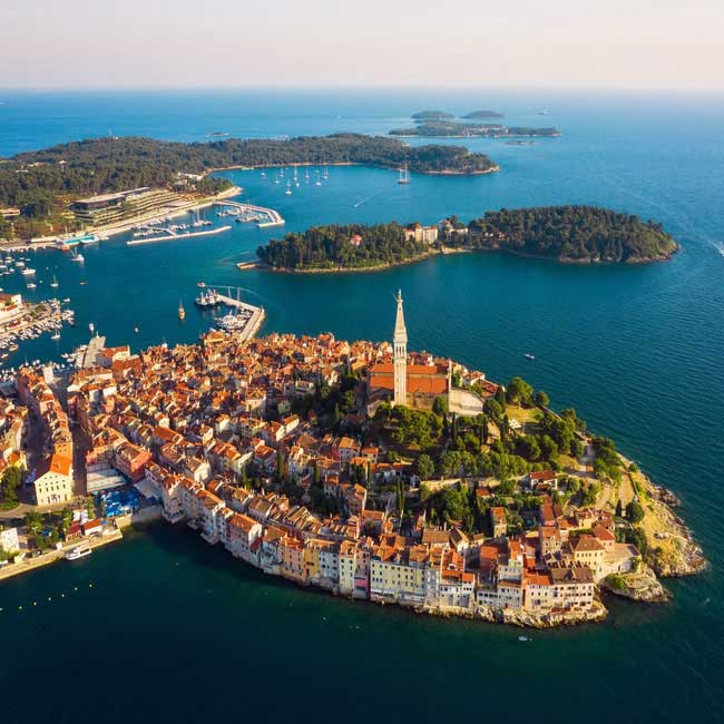Areal View of Rovinj – Luxury Vacations in Croatia and Istria, Travelive