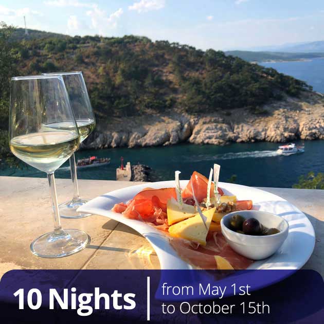 Croatian food platter in island setting – Romantic Croatian Honeymoons, Travelive