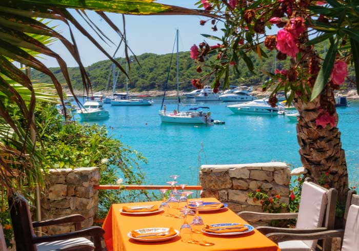 Seaview dining on Island Hvar – Croatia holiday packages created by Travelive