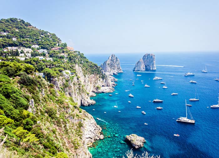 Faraglioni rocks – Capri Island, Capri tours from Sorrento with luxury travel agency, Travelive