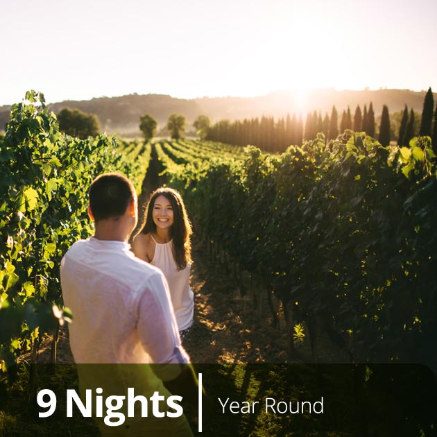 Couple in a Tuscan Vineyard - Honeymoon Getaways to Italy with Travelive