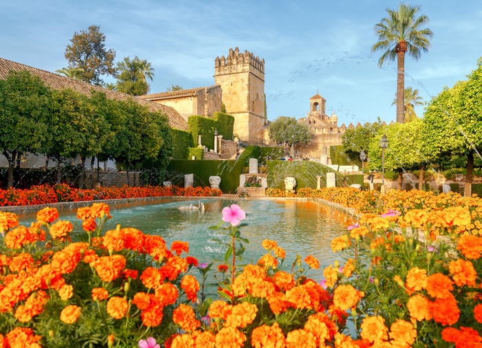 Cordoba gardens with fountains of Alcazar de los Reyes Cristianos Andalusian Discovery Travelive