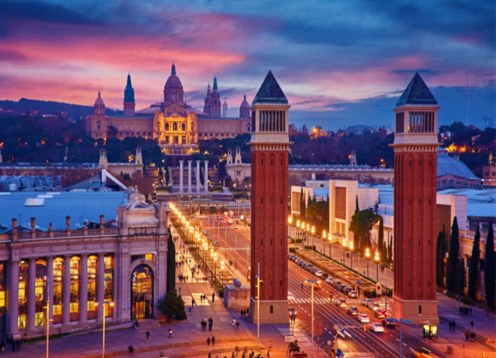 Romantic Spanish Welcome Barcelona at Night Luxury Honeymoon Packages Travelive